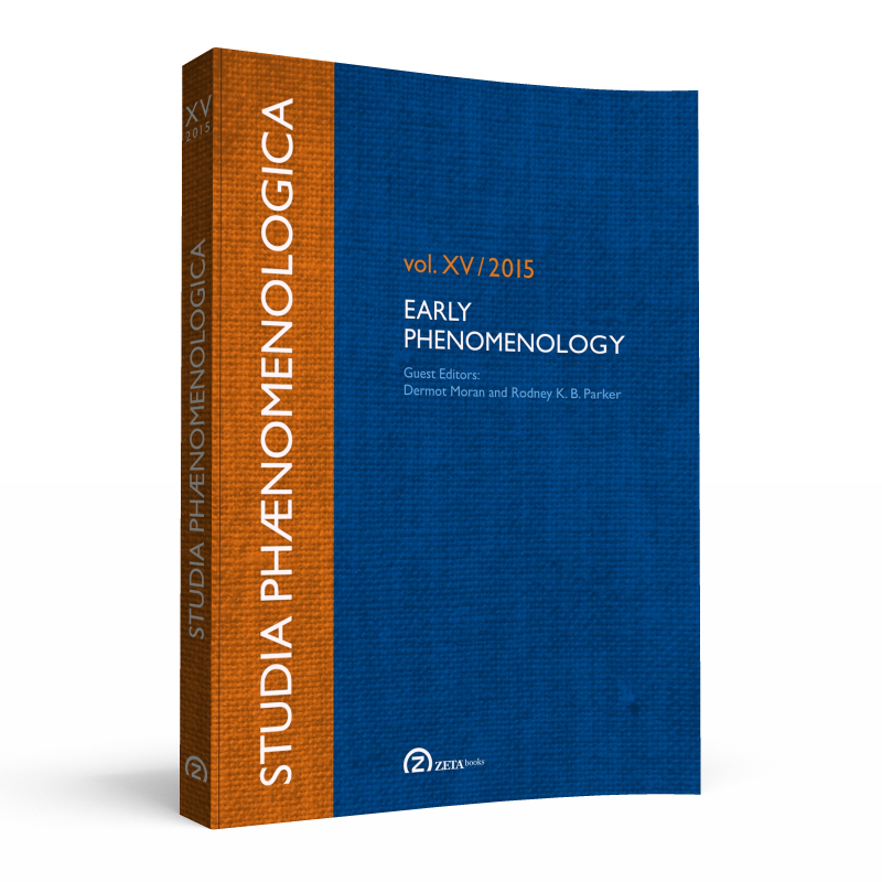 Books　Phaenomenologica,　Early　2015:　Zeta　Phenomenology　Studia　15/　Volume　Online